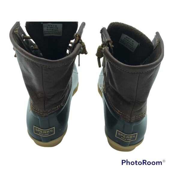 SPERRY Saltwater Leather Waterproof Duck Boots Sz 7 - Picture 7 of 9